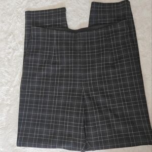 Equastrian Medium‎ Skinny Plaid Pants Dark Gray Office Work Wear Stretch Comfort
